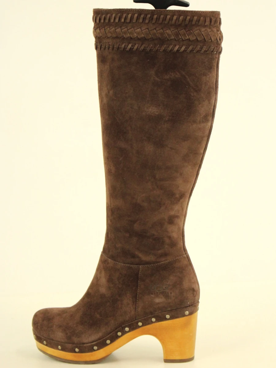 UGG Australia - bruine suède laarzen met houten hakken - zo goed als nieuw - foto 10