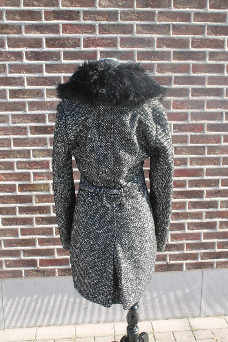 Grijze Guess tweed winterjas - maat 36 - foto 4