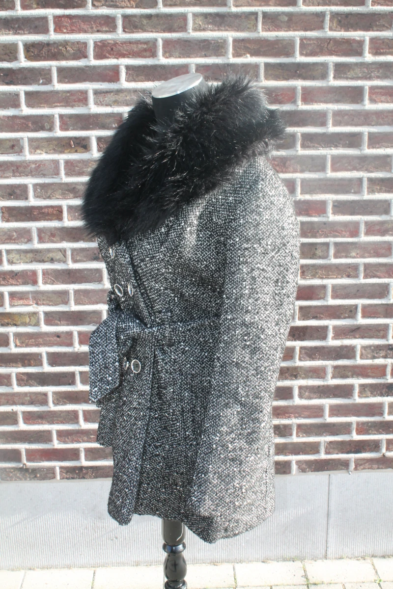 Grijze Guess tweed winterjas - maat 36 - foto 3
