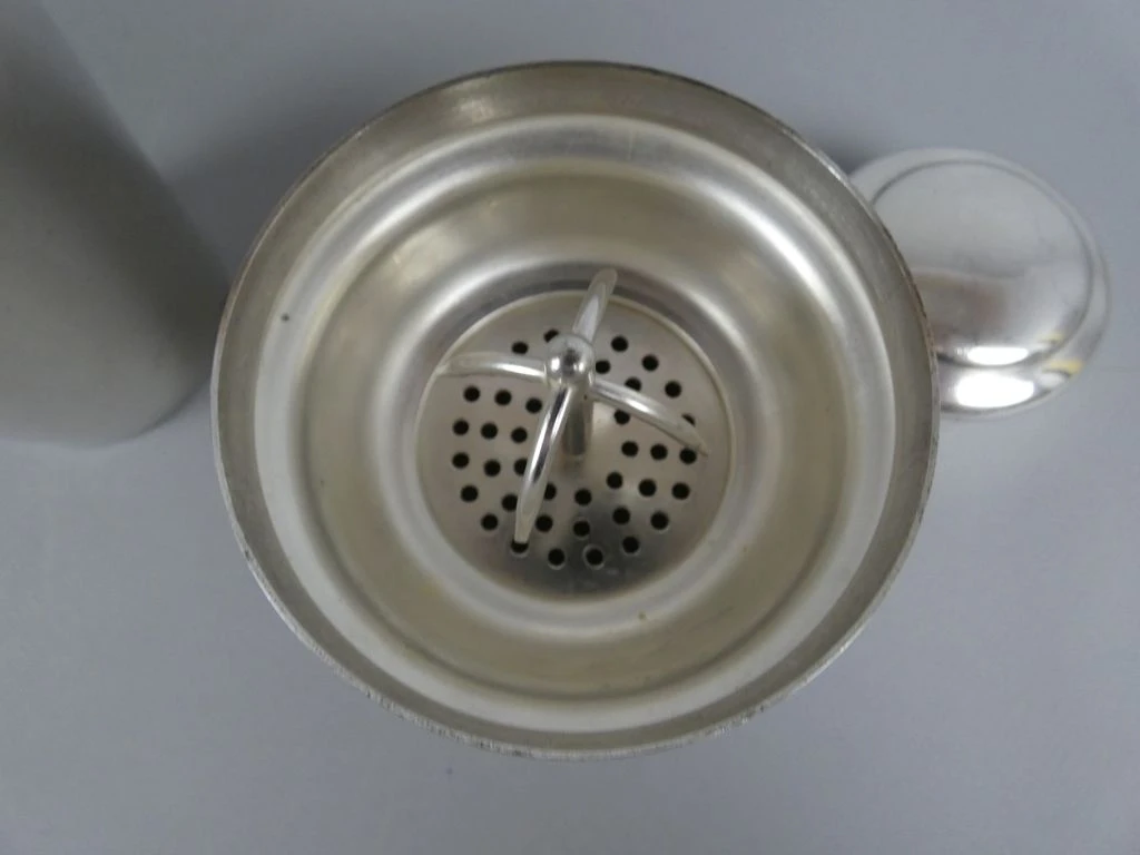 Vintage verzilverde metalen cocktailshaker van 1 pint - foto 4