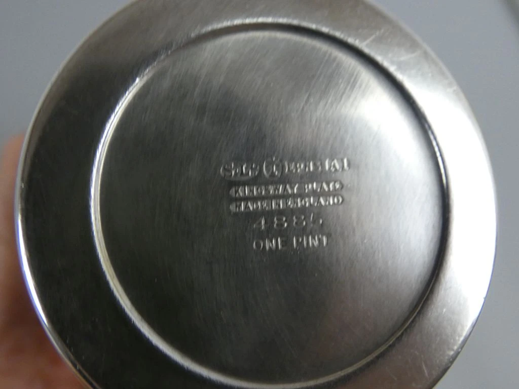 Vintage verzilverde metalen cocktailshaker van 1 pint - foto 6