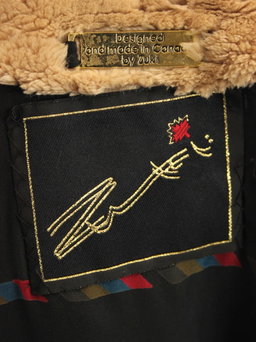 ZUKI - Exclusieve Canadese faux fur mantel - beige met bruine details - made in Canada - foto 8