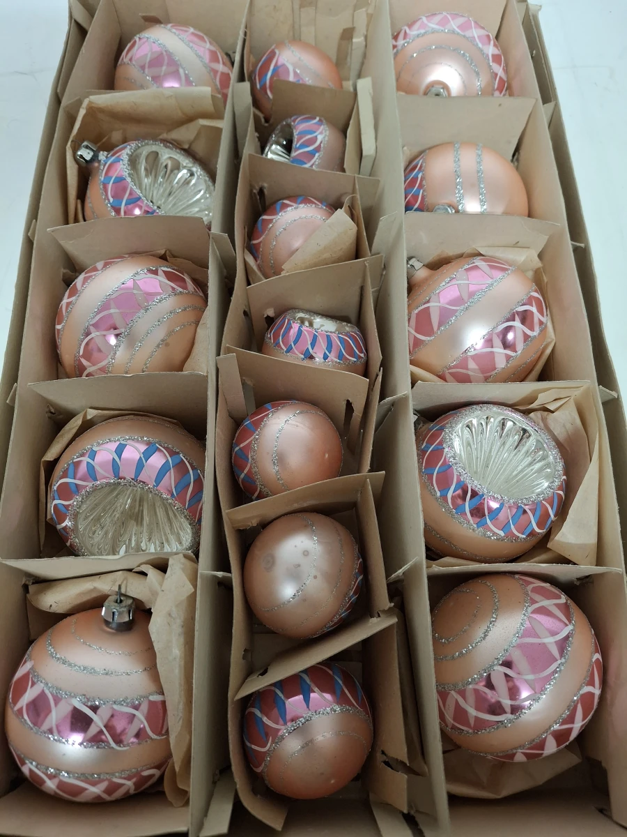 Lot 3 Kerstballen Roze - foto 2