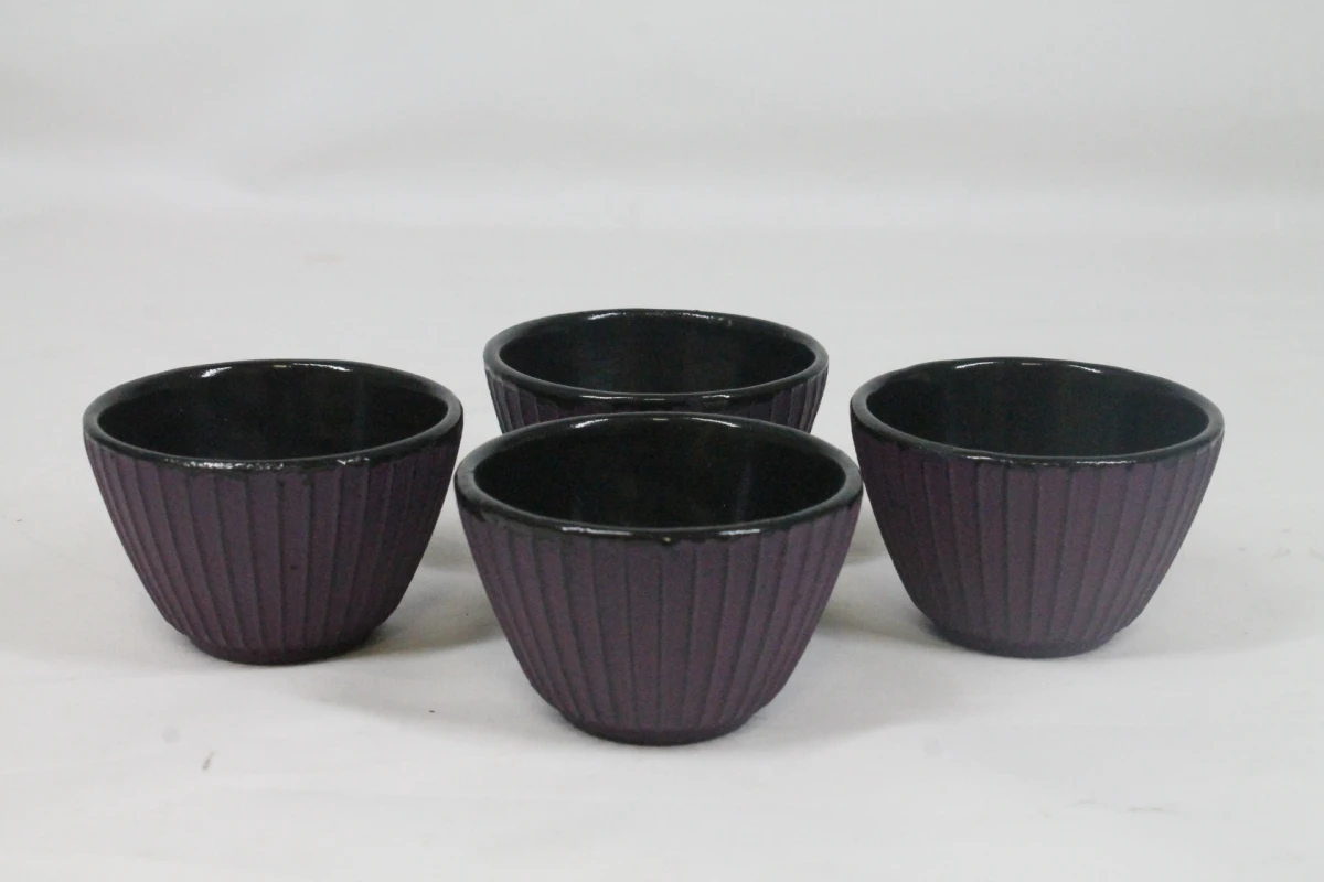 Set van 4 gietijzeren theekopjes - foto 2