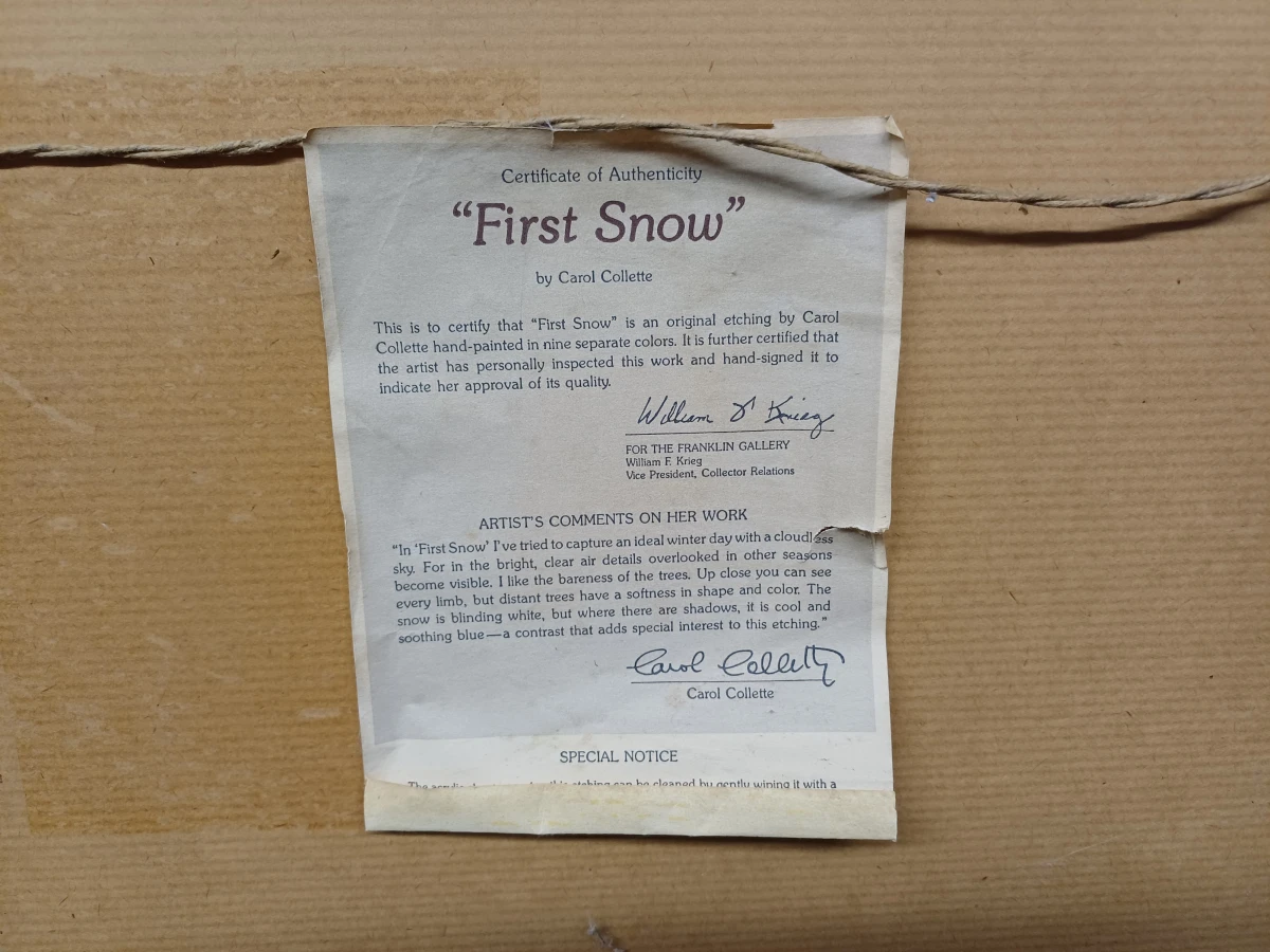 Originele Ets "First Snow" -  Carol Collette - foto 8