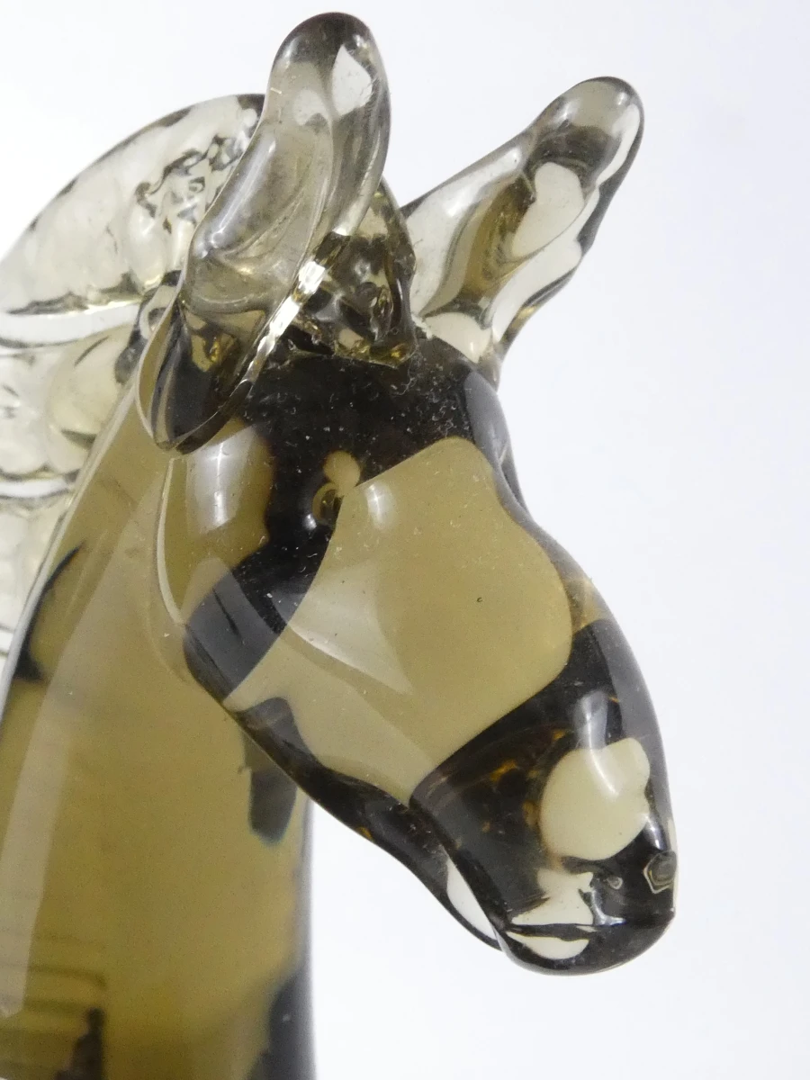 Vintage handgeblazen glazen paardenbeeldje - Murano-stijl - foto 6