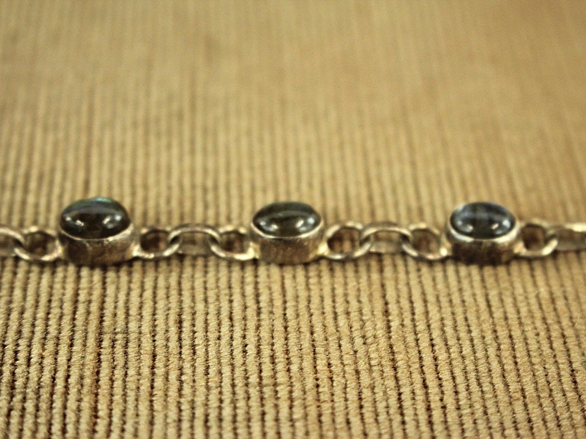 Sterling zilveren armband met labradoriet cabochons - foto 7