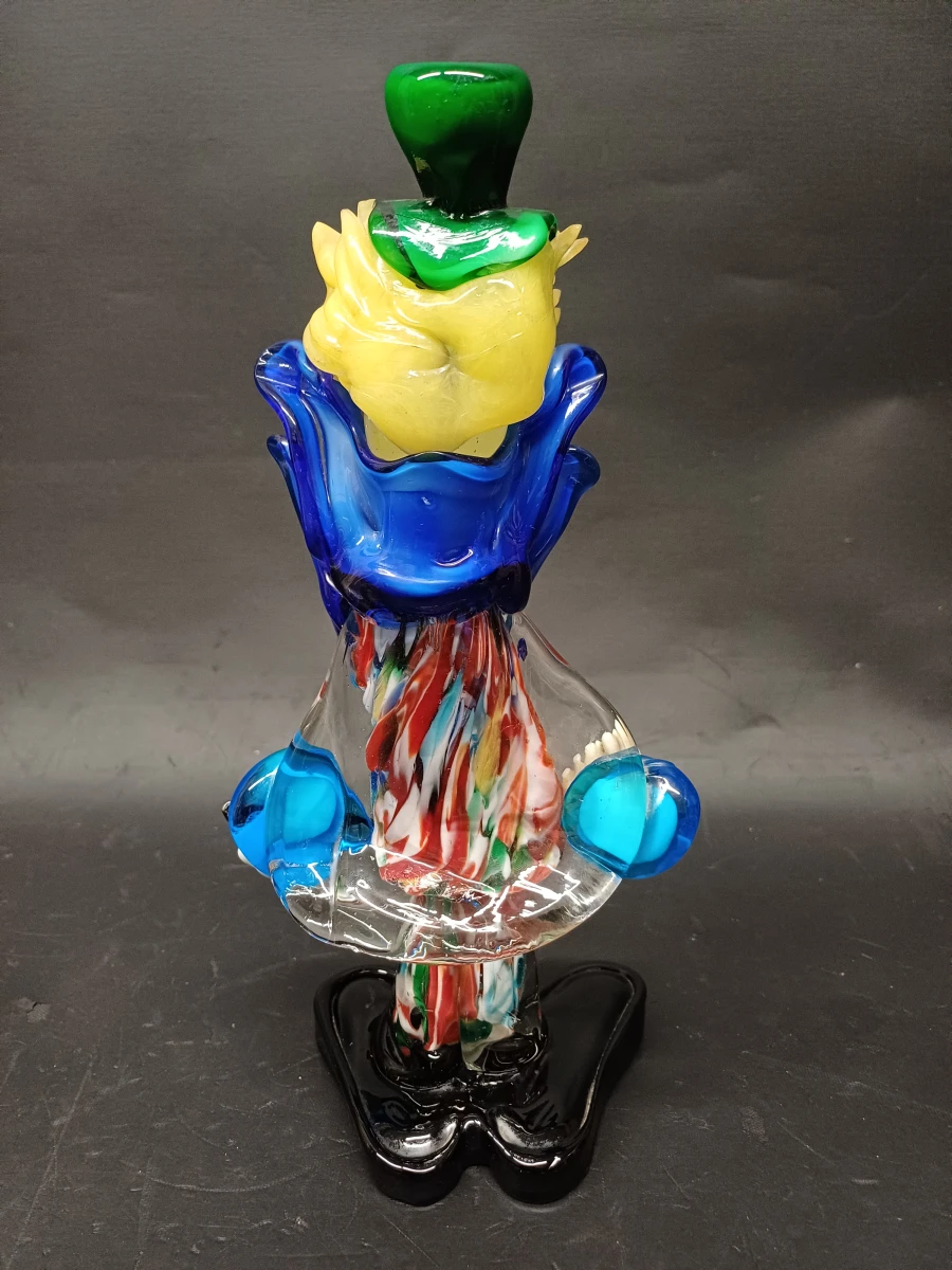 Handgeblazen Murano glas clown met Gitaar - foto 3