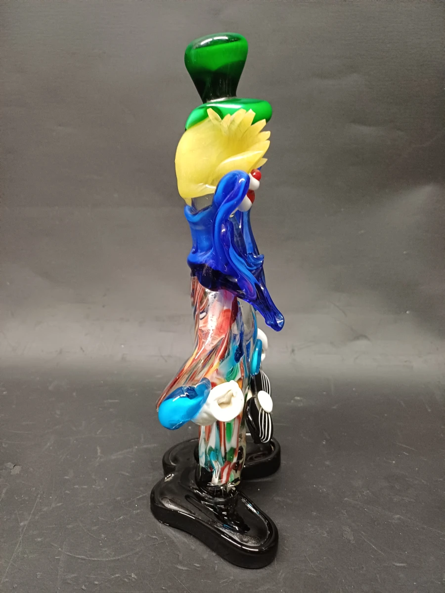 Handgeblazen Murano glas clown met Gitaar - foto 4