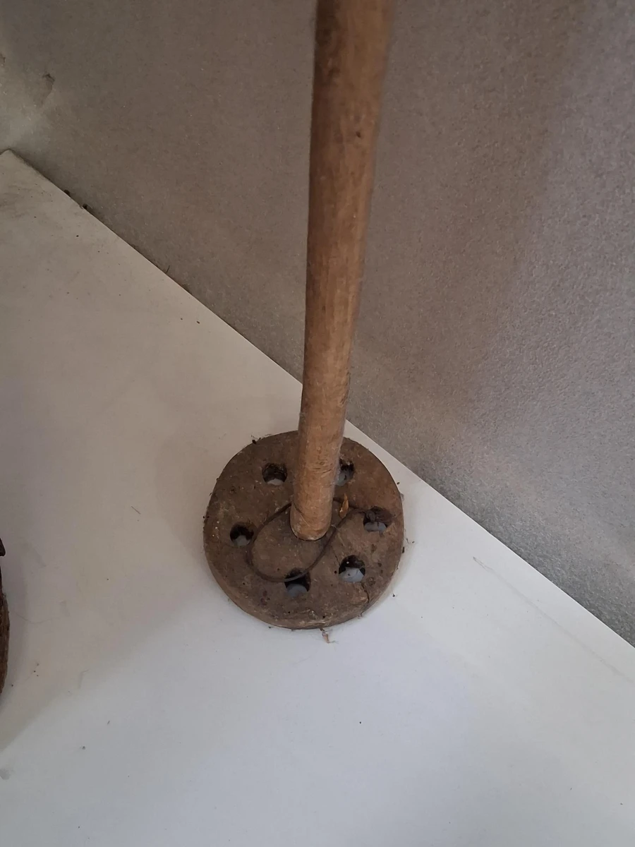 Antieke houten stootkarn - foto 4