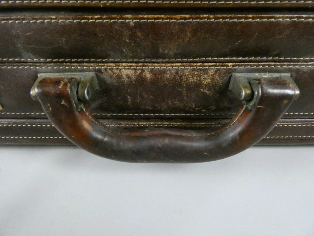 Vintage leren aktetas met cijferslot - foto 13