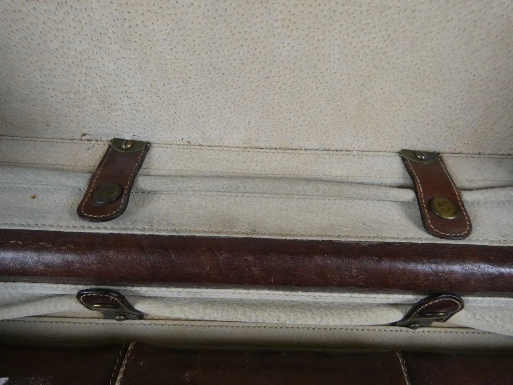 Vintage leren aktetas met cijferslot - foto 5