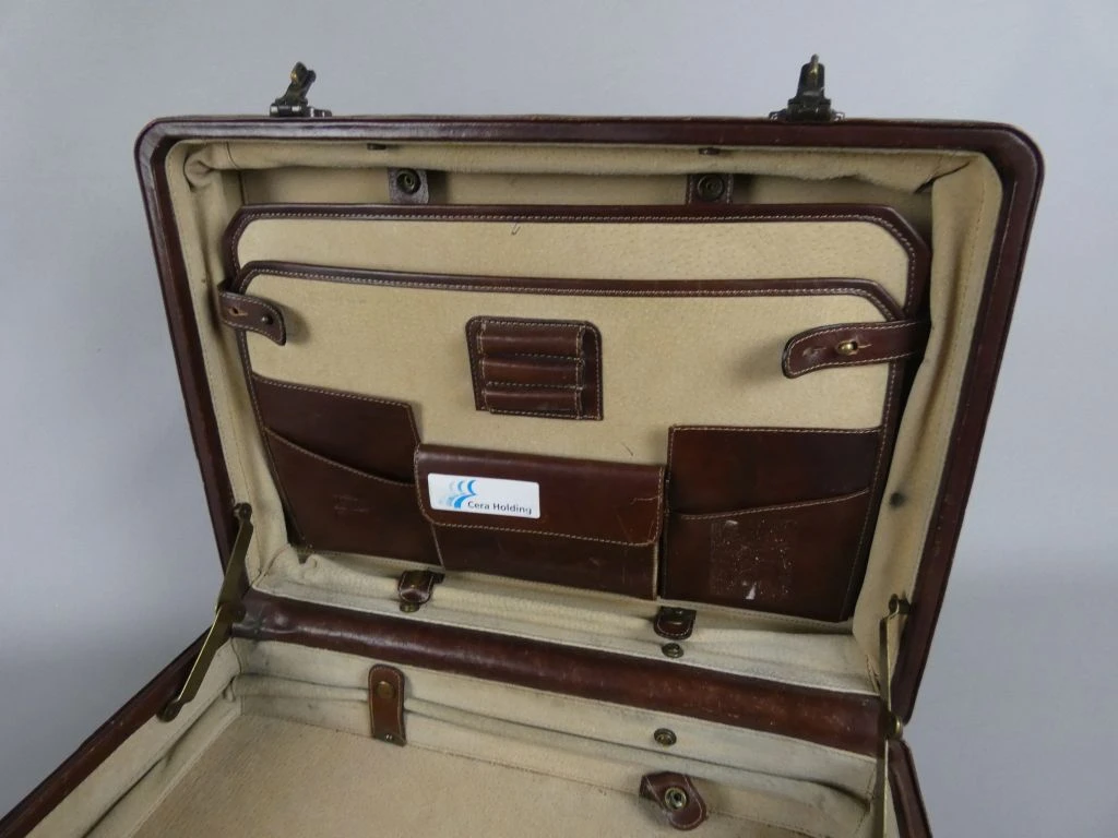 Vintage leren aktetas met cijferslot - foto 2