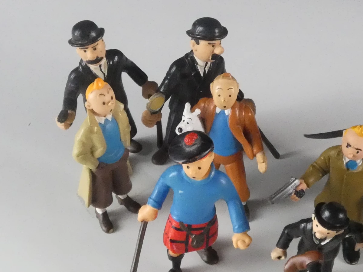 Set van 13 Kuifje-figuren (2 sleutelhangers) met Abdallah-beeldje - foto 2