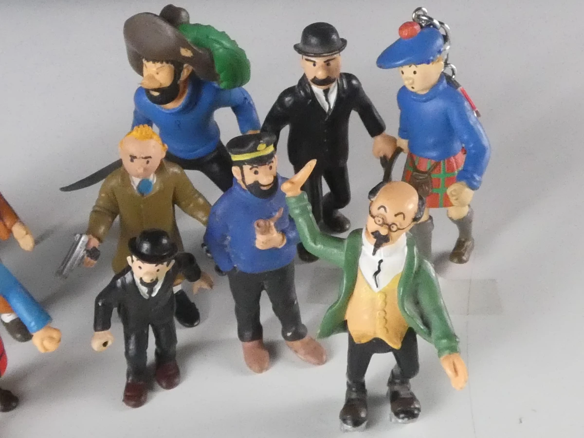 Set van 13 Kuifje-figuren (2 sleutelhangers) met Abdallah-beeldje - foto 3