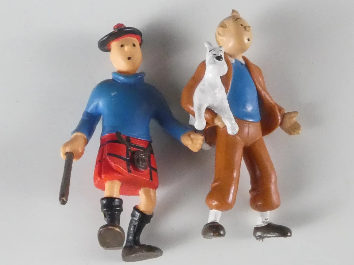 Set van 13 Kuifje-figuren (2 sleutelhangers) met Abdallah-beeldje - foto 11