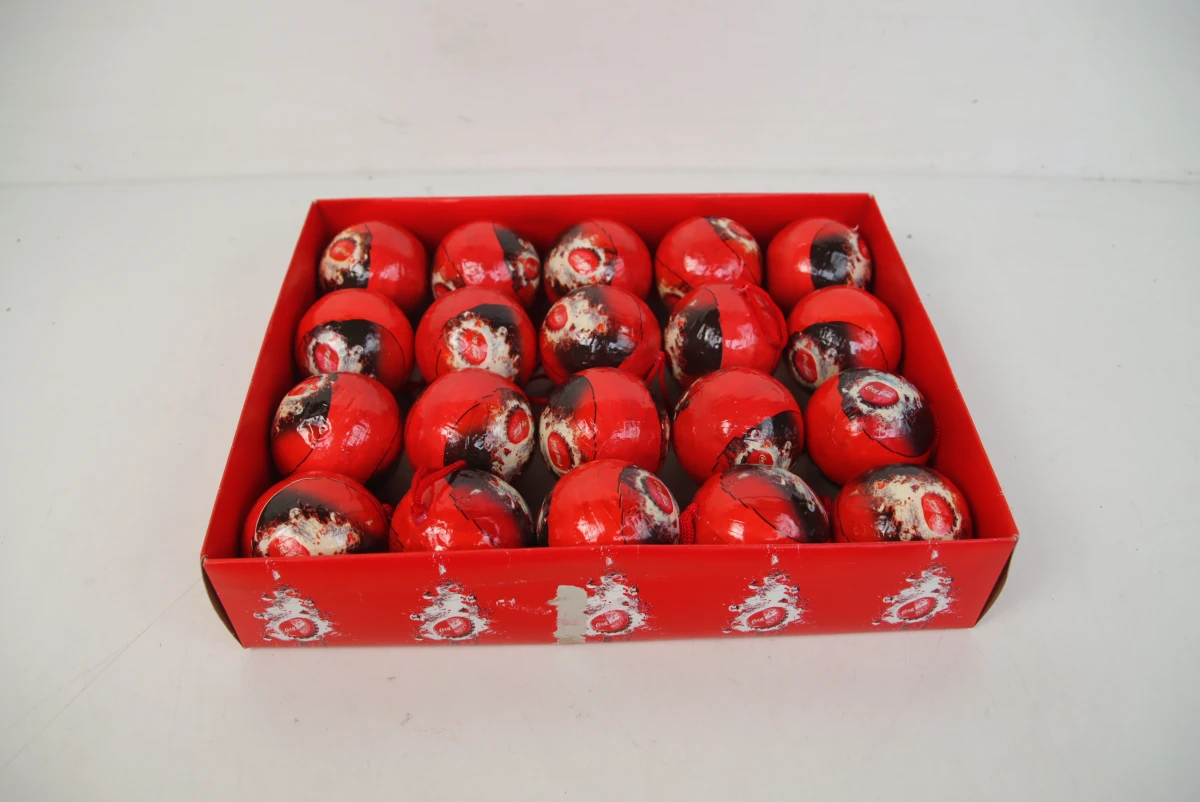 Set van 20 Vintage Coca-Cola Kerstballen (Decoupage/Papier-maché stijl) - foto 2