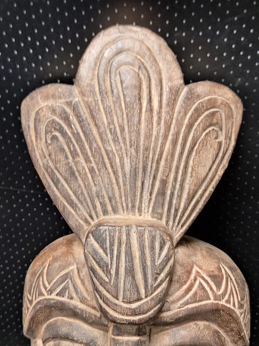 Set van twee handgesneden Afrikaanse tribale decoratiemaskers - foto 3