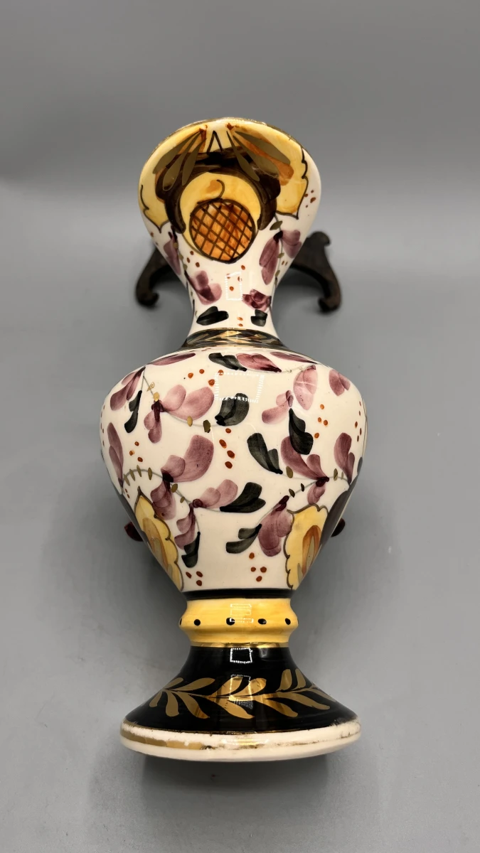 Vintage Handbeschilderde Faience Sierkan (Peint Main) met Floraal Decor - foto 5