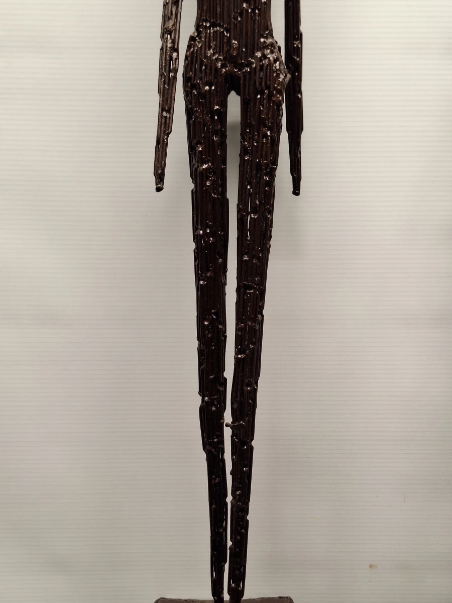 Paar modernistische metalen beelden in de stijl van Alberto Giacometti - foto 5