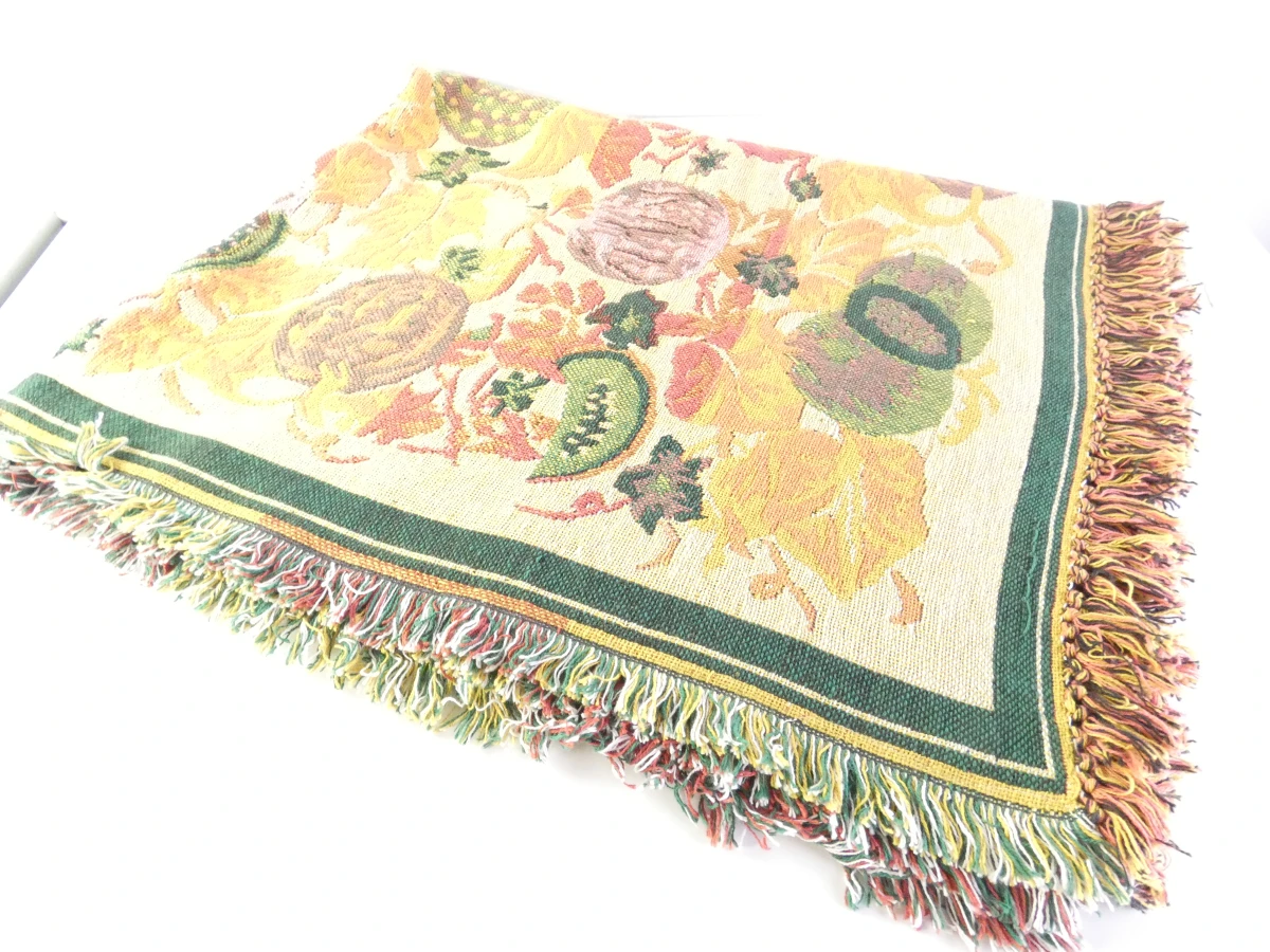 Vintage Indiase jacquarddeken met fruitmotief - foto 7