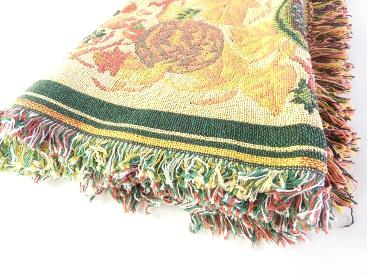 Vintage Indiase jacquarddeken met fruitmotief - foto 8