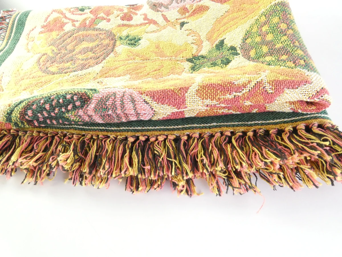 Vintage Indiase jacquarddeken met fruitmotief - foto 10
