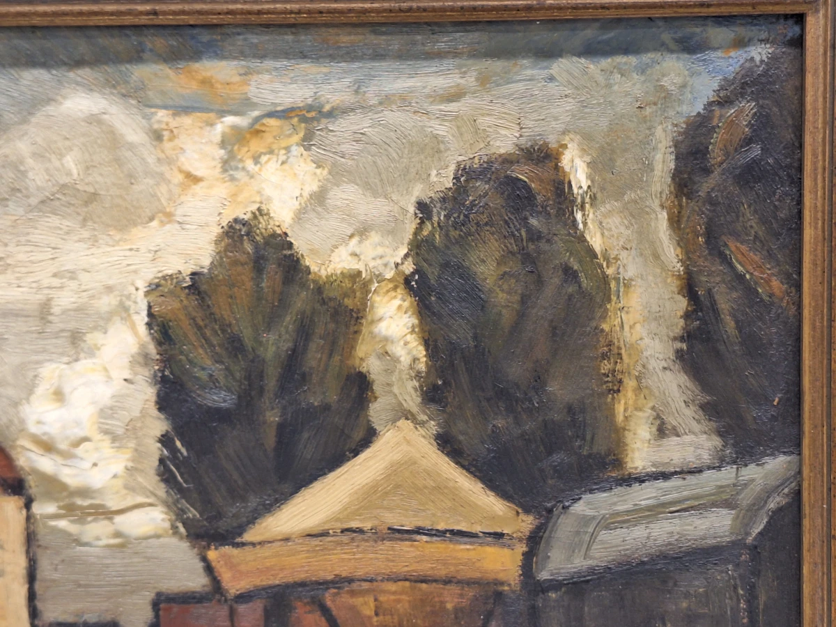 Olieverfschilderij "Dorpskermis" - expressief genrestuk op doek - W. Willemsen - foto 5