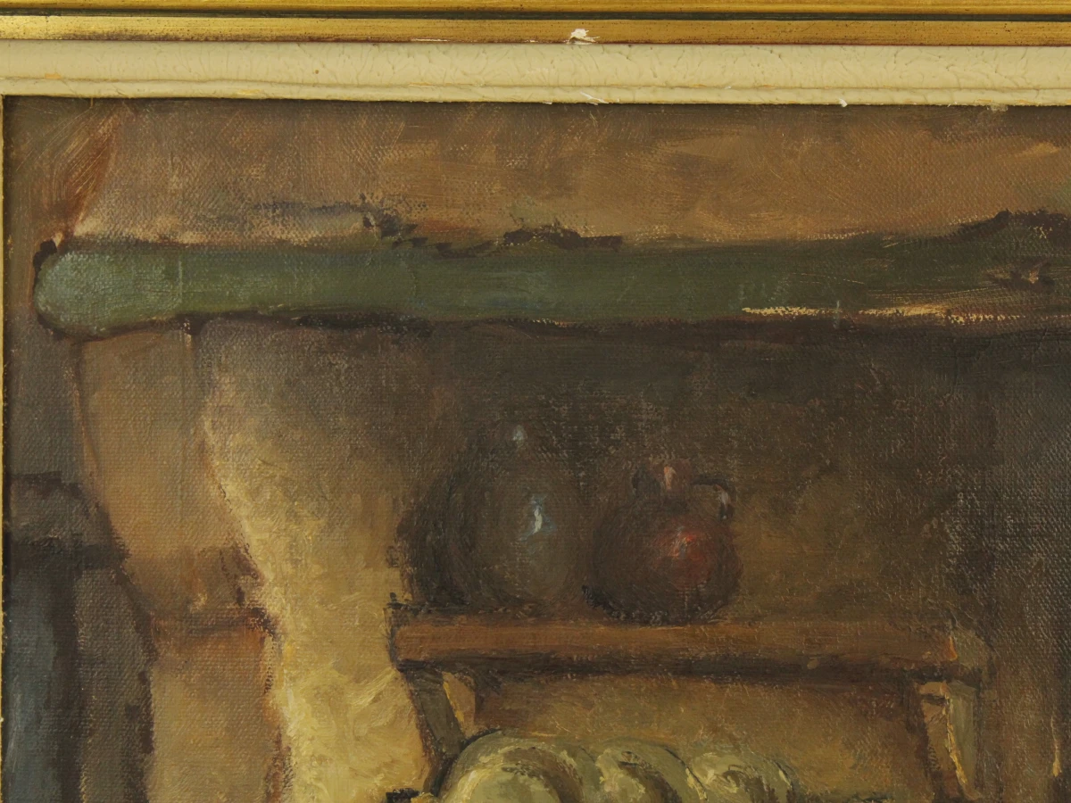 Albert Demoen (1916–1992) - Rustiek interieur met open haard - foto 3