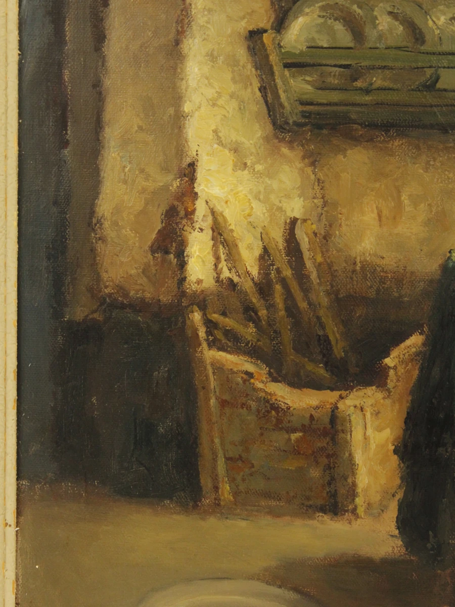 Albert Demoen (1916–1992) - Rustiek interieur met open haard - foto 5
