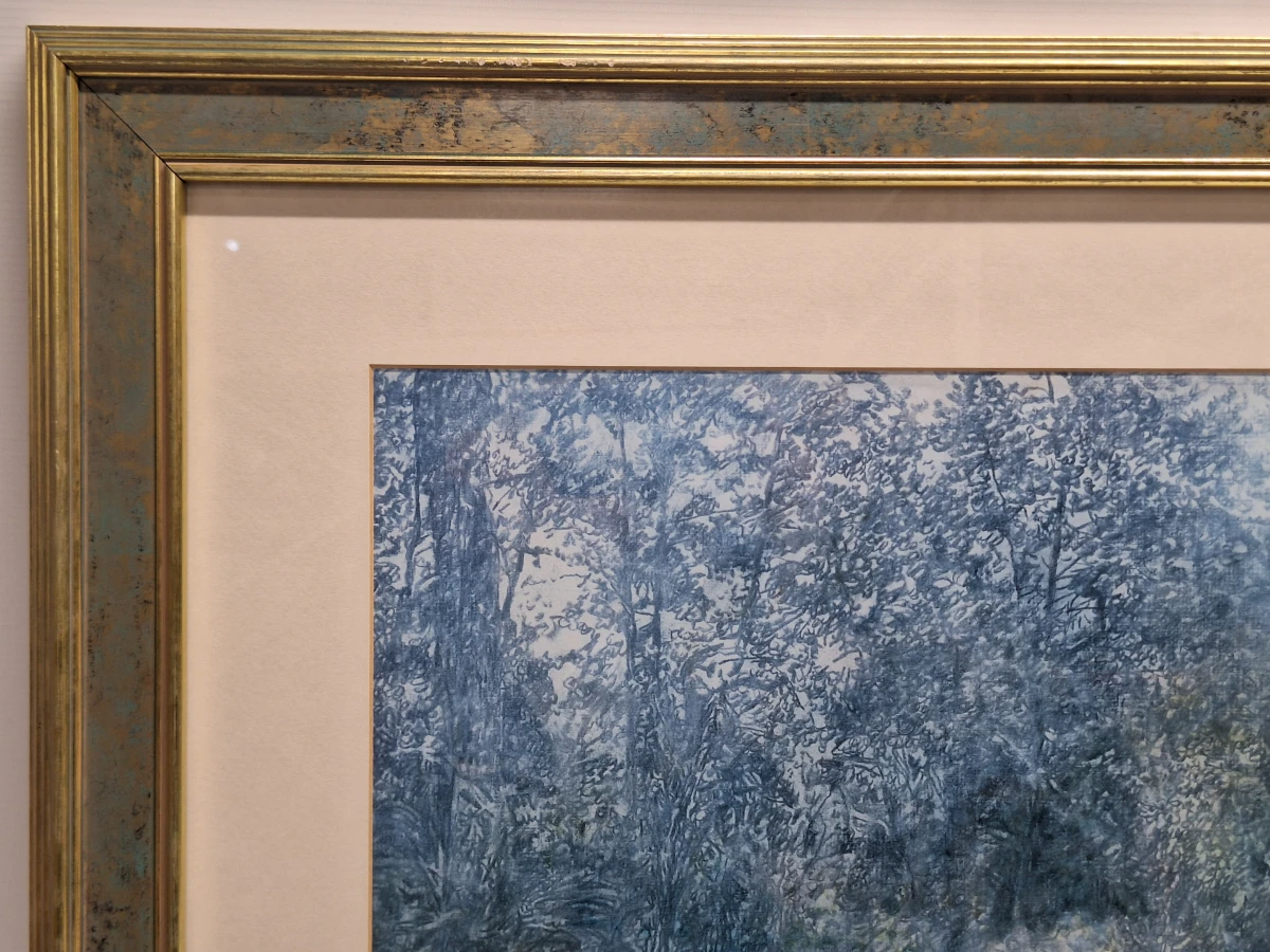 Sfeervol kunstwerk "Trafalgar / Tuinterras" door Piet Bekaert (1994) - impressionistisch tuintafereel - foto 11