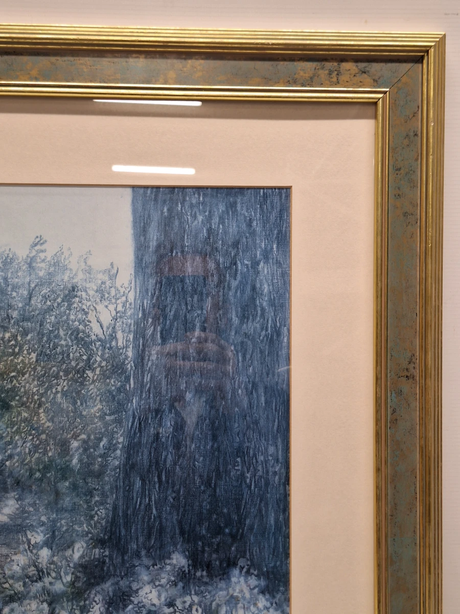Sfeervol kunstwerk "Trafalgar / Tuinterras" door Piet Bekaert (1994) - impressionistisch tuintafereel - foto 12