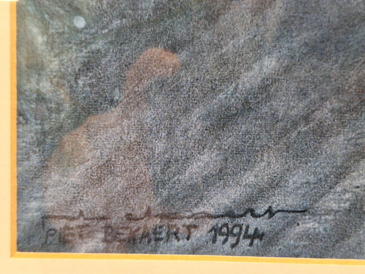 Sfeervol kunstwerk "Trafalgar / Tuinterras" door Piet Bekaert (1994) - impressionistisch tuintafereel - foto 9