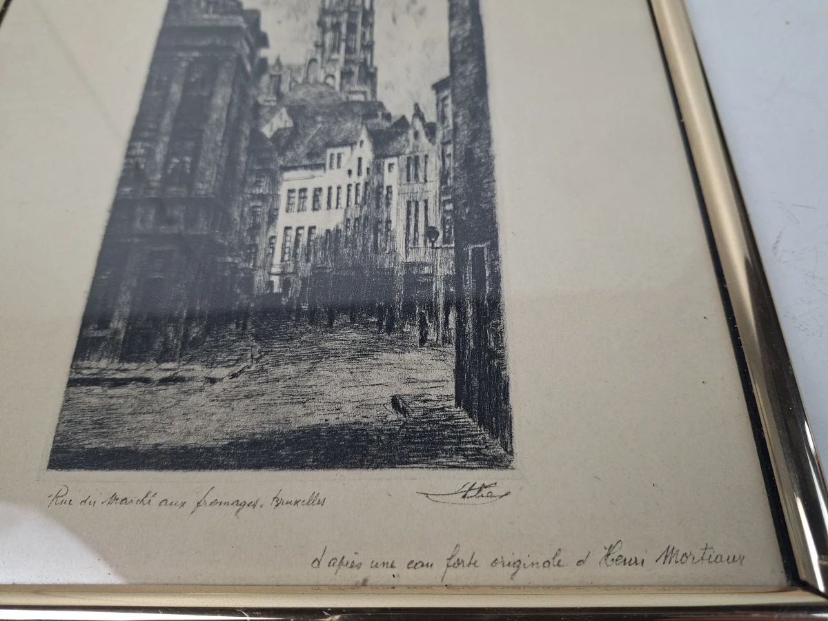 Nostalgisch Brussels Erfgoed – Kunstdruk naar Originele Ets Henri Mortiaux - foto 2