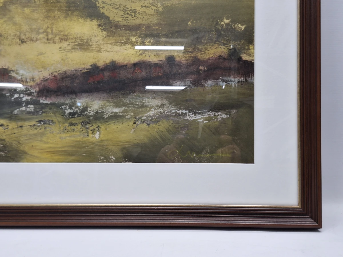 Schilderij van een expressief abstract landschap op papier - foto 8