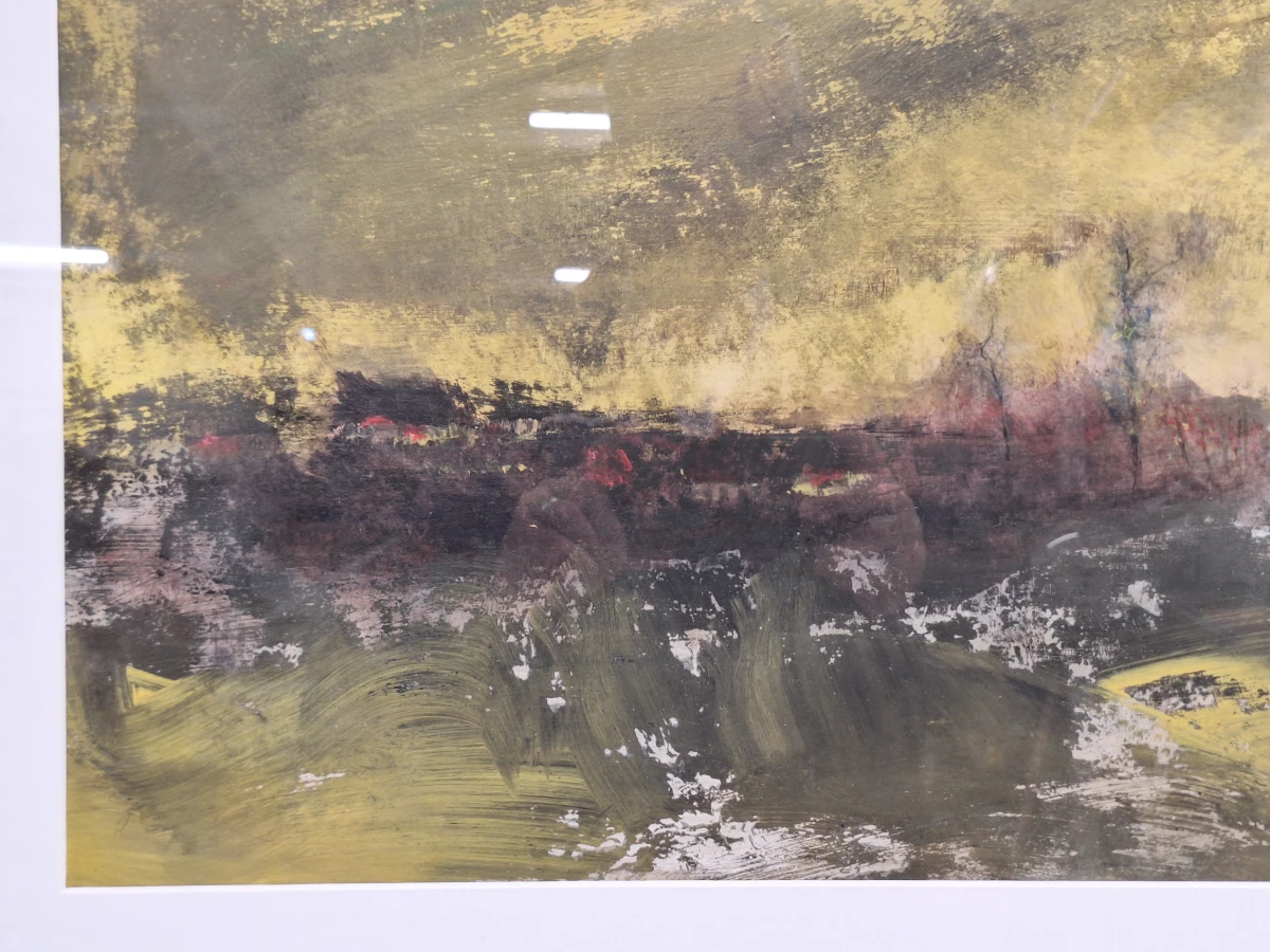 Schilderij van een expressief abstract landschap op papier - foto 4