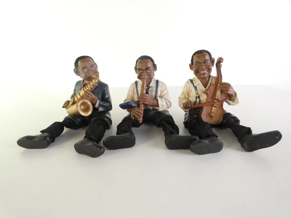 Set van 5 decoratieve jazzmuzikanten beeldjes - foto 2