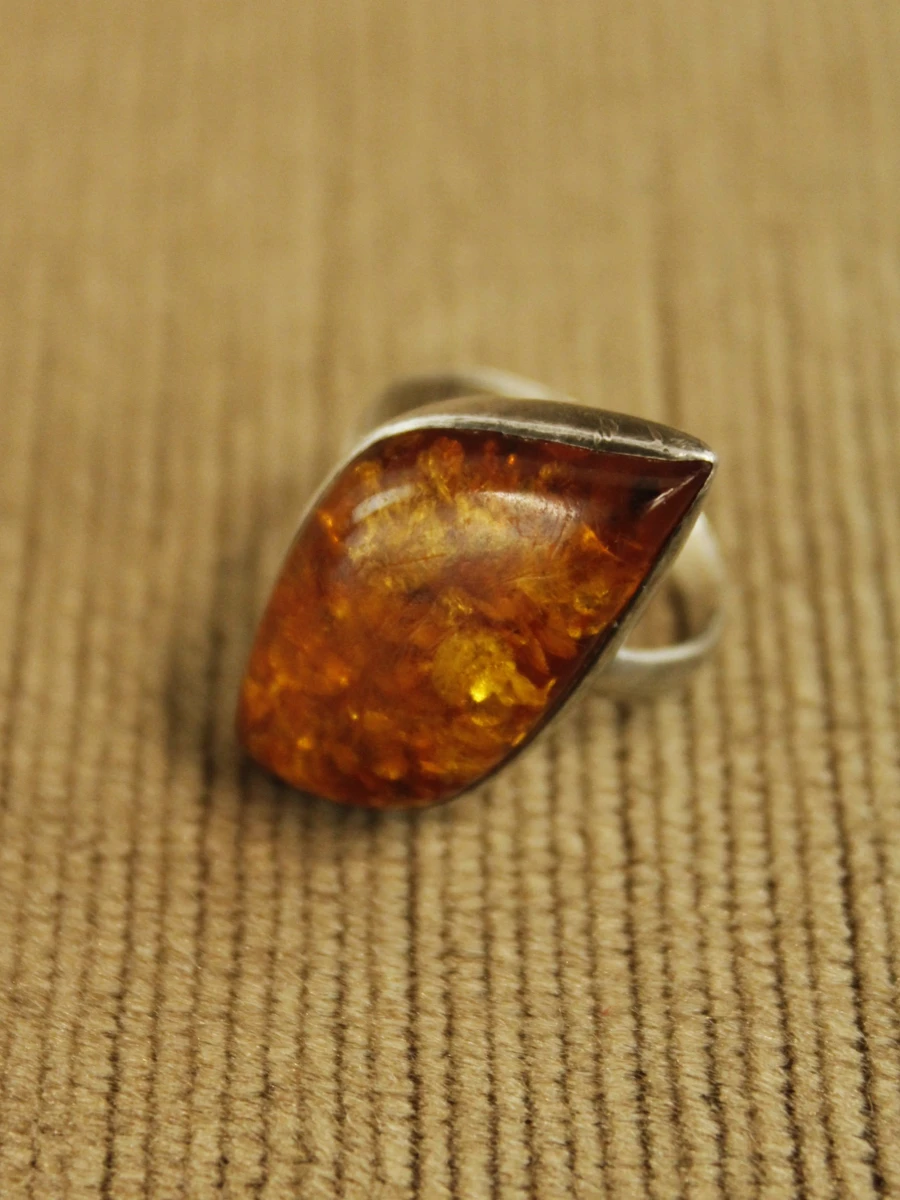 Sterling zilveren ring met barnsteen - foto 2