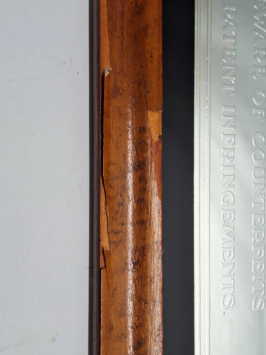Vintage reclamespiegel "Samuel Colt Patent Repeating Pistols" - pubspiegel in houten lijst - foto 14