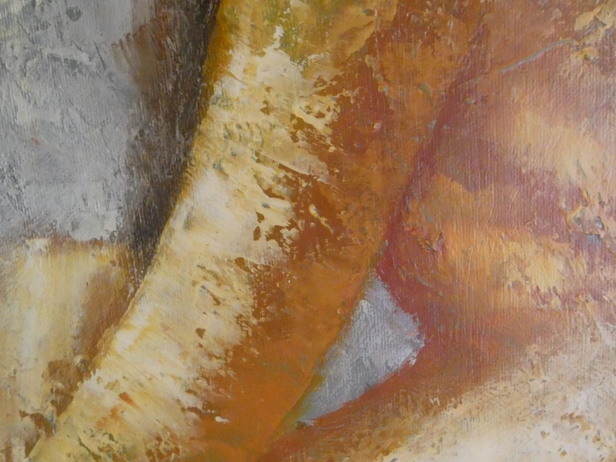 Olieverfschilderij van een zittend naakt – gesigneerd Kings - foto 5