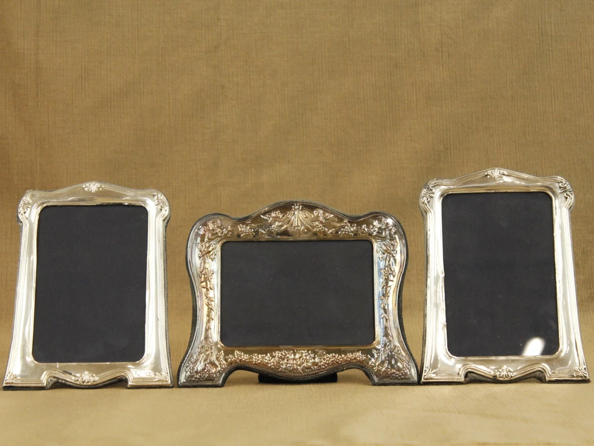 Drie sterling zilveren fotokaders Carr's of Sheffield - foto 2
