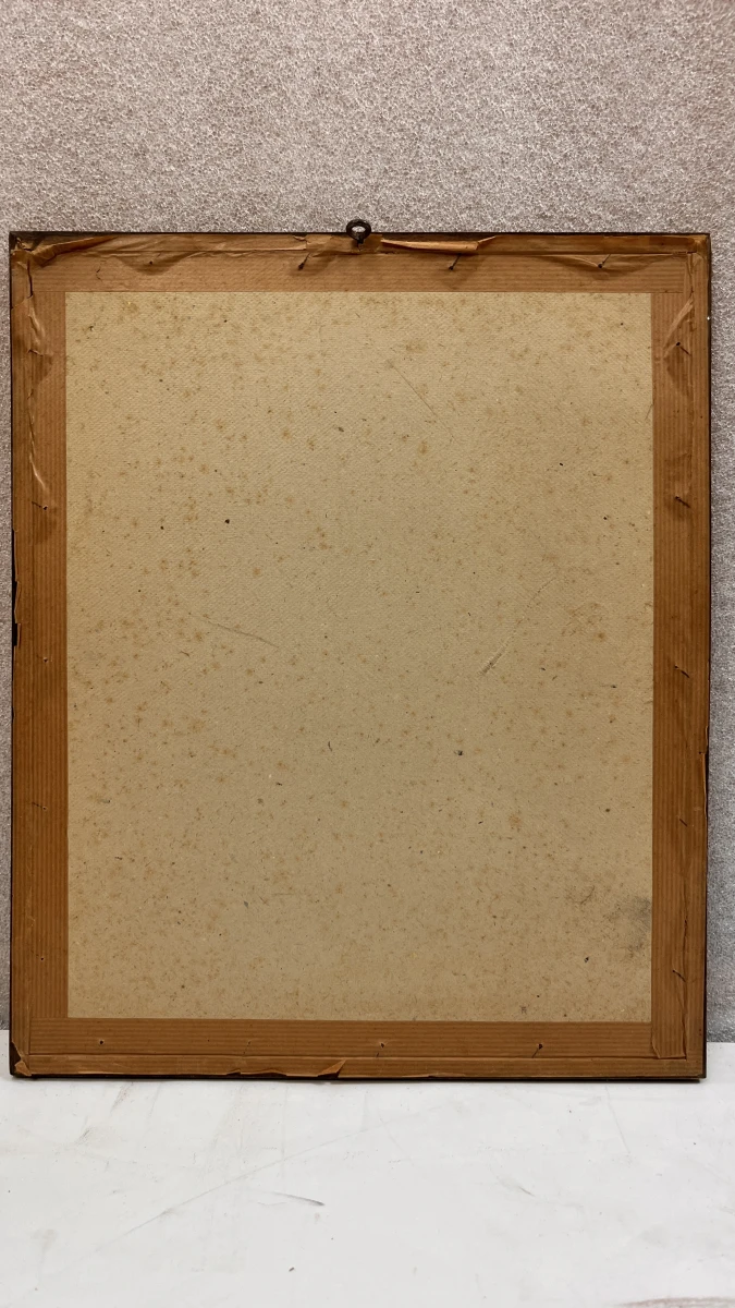 Vintage ingelijste houtskooltekening / lithografie – Landelijke Vlaamse hoeve, gesigneerd J./L. Janssens, midden 20e eeuw - foto 3