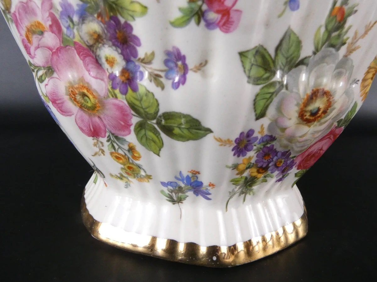Vintage Boch Frères  dekselvaas "Fleurs de Saxe" - foto 8