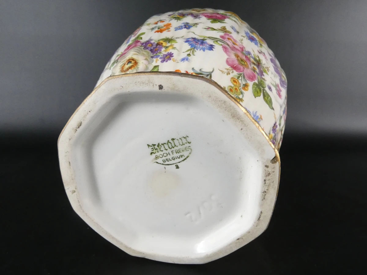 Vintage Boch Frères  dekselvaas "Fleurs de Saxe" - foto 9