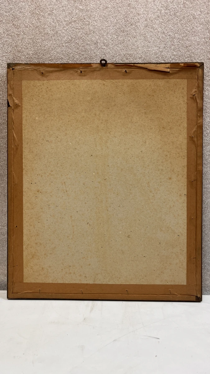 Vintage ingelijste lithografie / houtskooltekening – Gezicht op de reien van Brugge (Rozenhoedkaai / Dijver), gesigneerd J./L. Janssens, midden 20e eeuw - foto 3