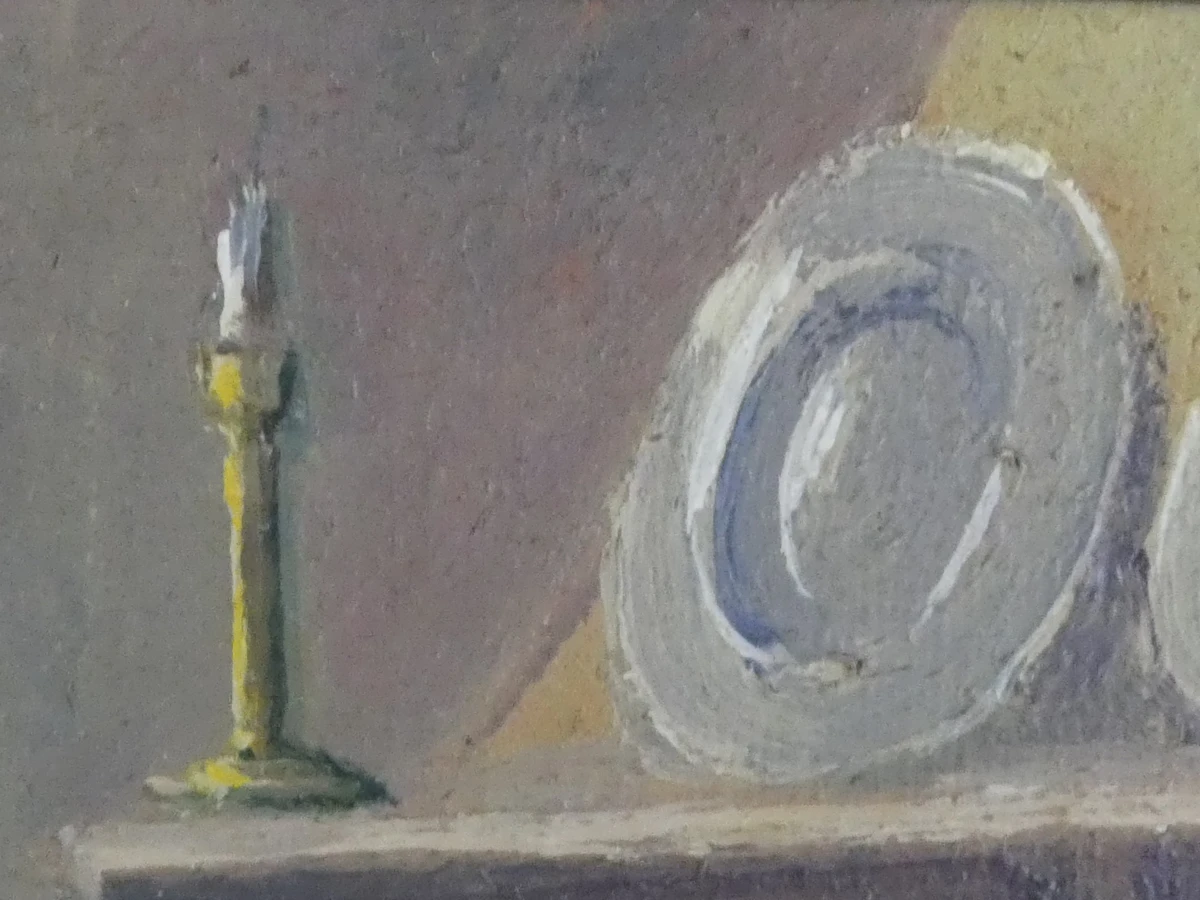 Sfeervol olieverfschilderij - Boereninterieur met Pijprokende Man - M. Boumans - foto 10