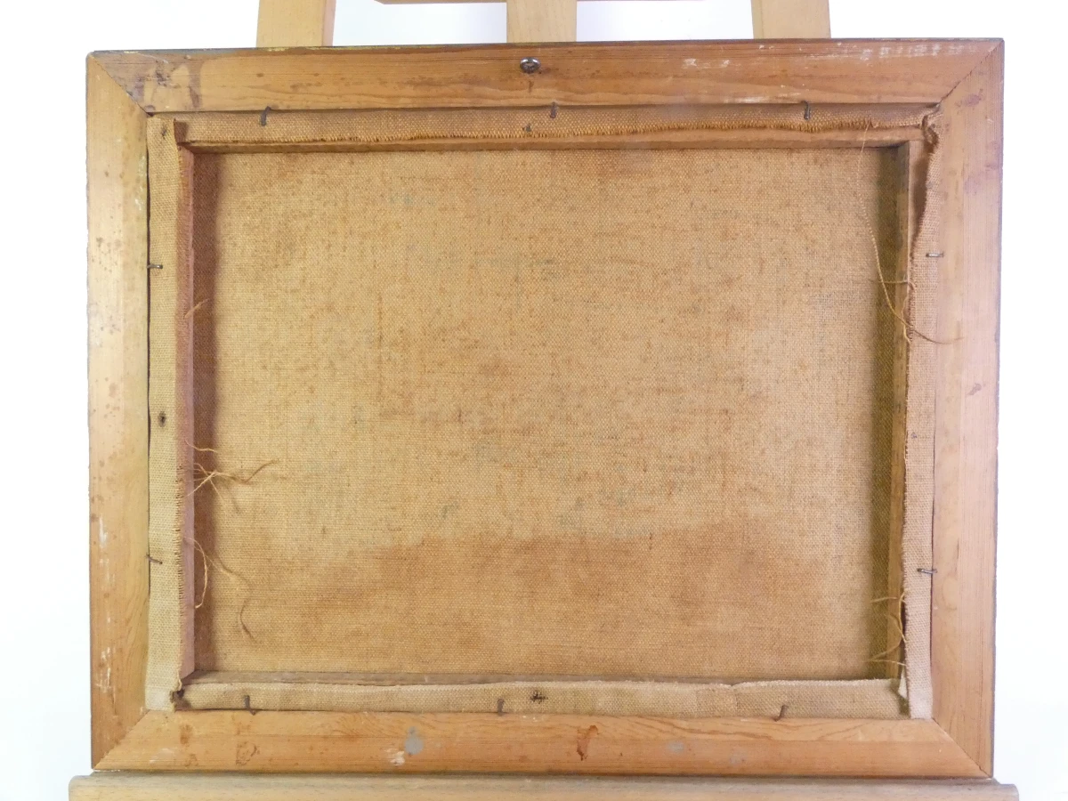 Sfeervol olieverfschilderij - Boereninterieur met Pijprokende Man - M. Boumans - foto 23