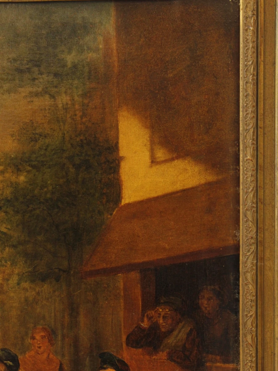 19e-eeuws genreschilderij –  Olieverf op doek, niet gesigneerd - foto 5