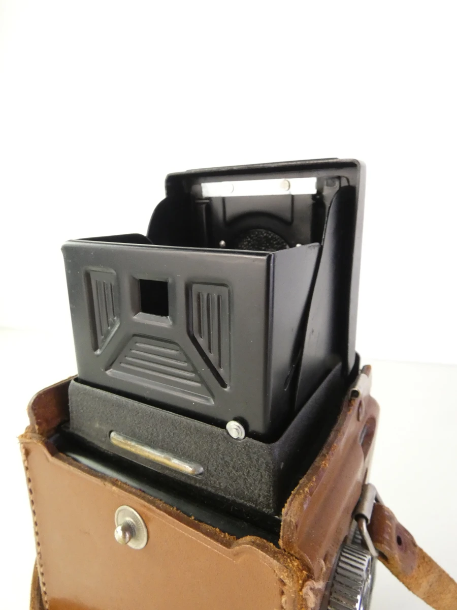 Vintage Yashicaflex tweelens camera met leren hoes - foto 10