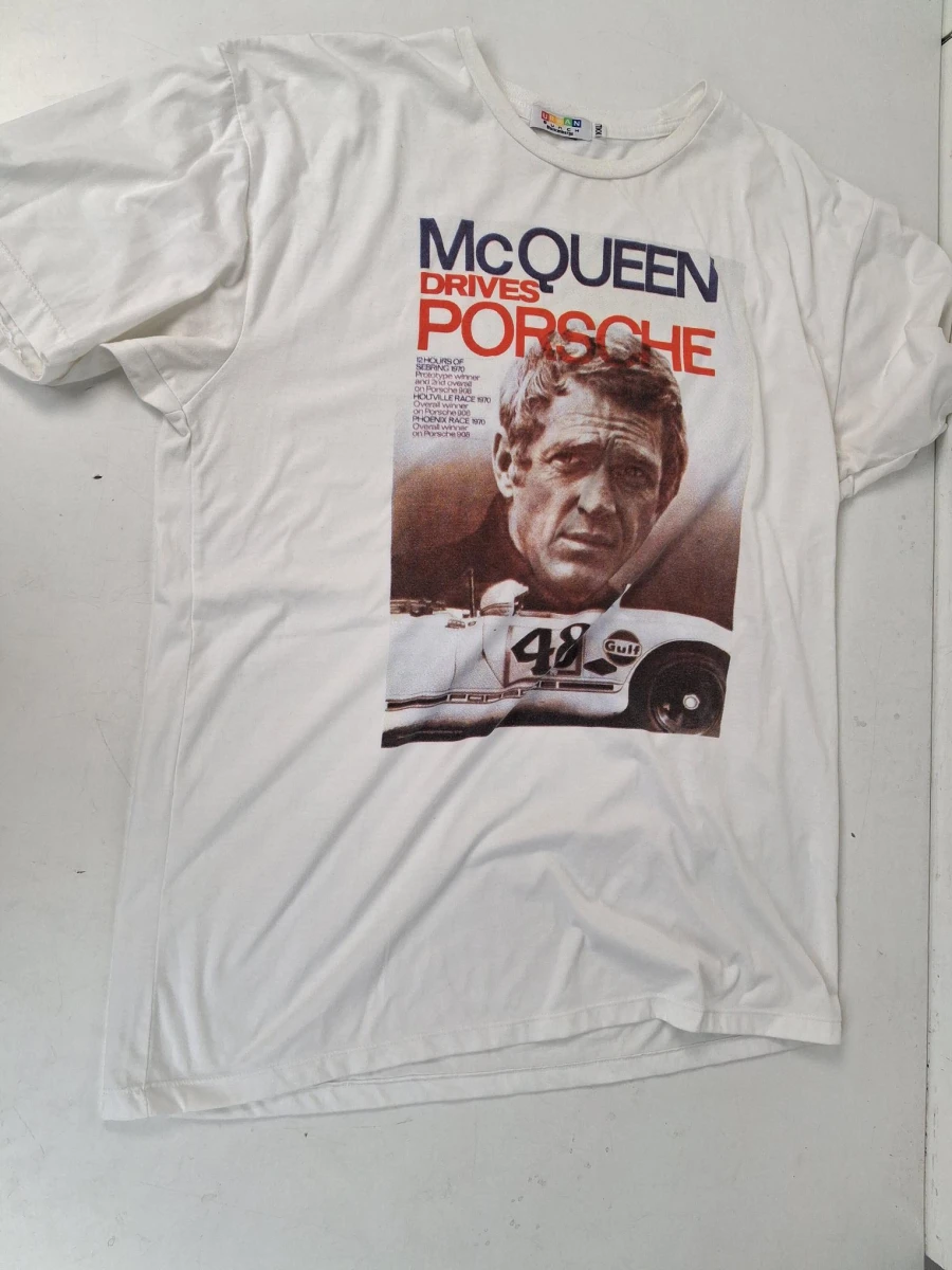 Steve McQueen Drives Porsche t-shirt, XXL